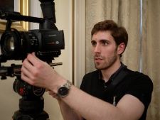 James getting a good look on set